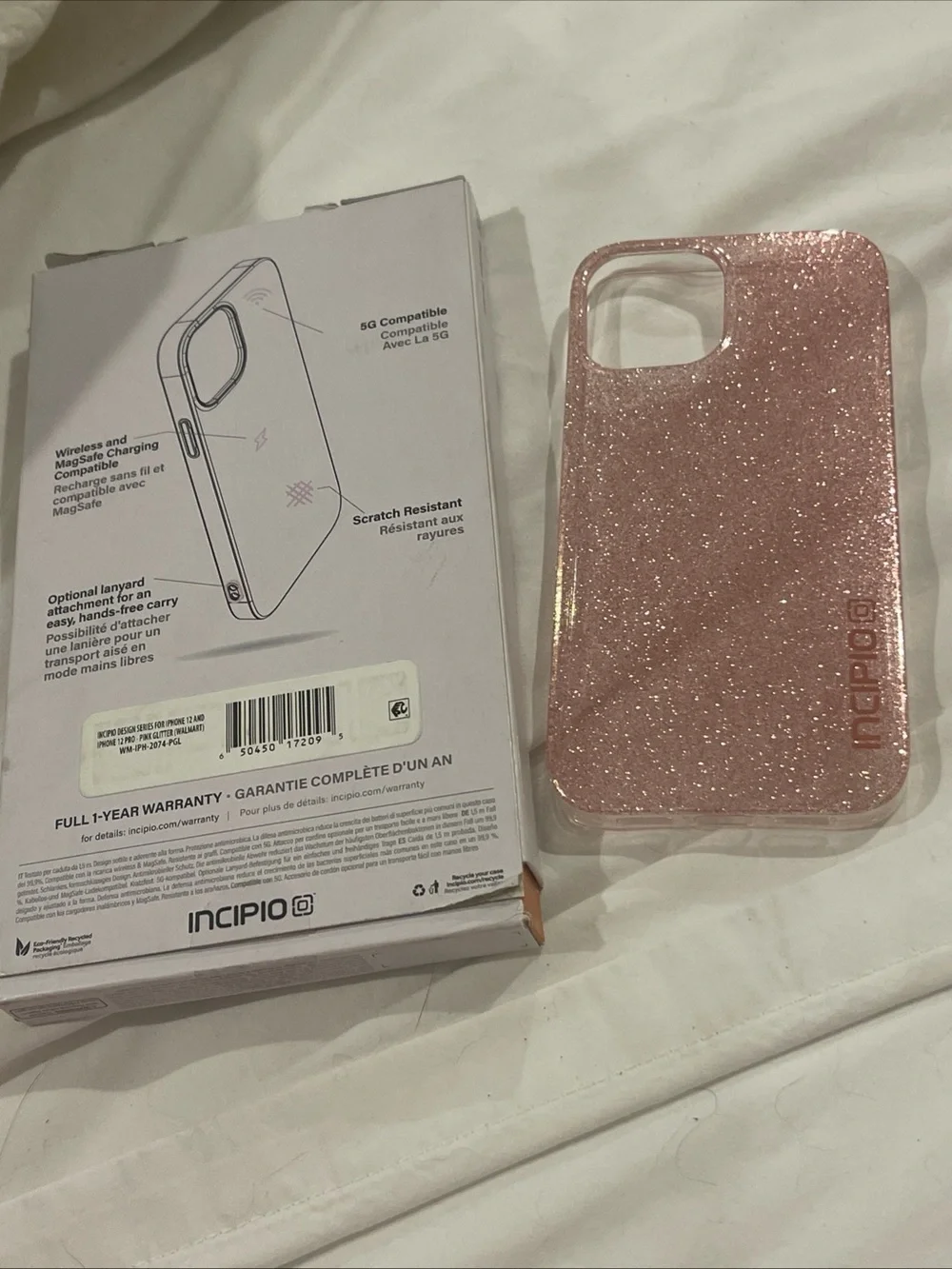 iPhone 12 Pro & 12 Phone Case Incipio Design Series Slim Fitting Pink Glitter